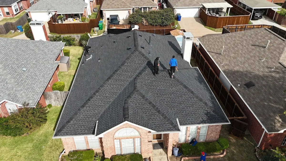 Slate & Tile Roof Repair work in progress on a Prairieville property